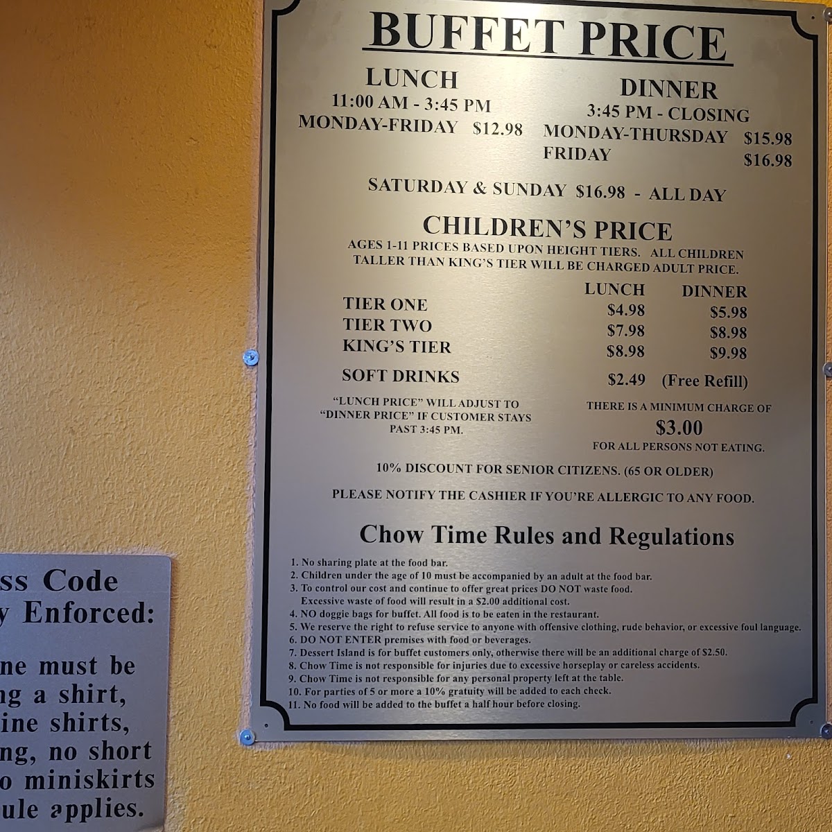 Menu Chow Time Buffet & Grill-1